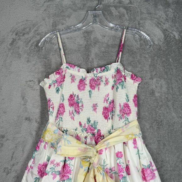 Love Shack Fancy Dress Women Small White Pink Floral Elise‎ Cottagecore Feminine - Picture 4 of 9
